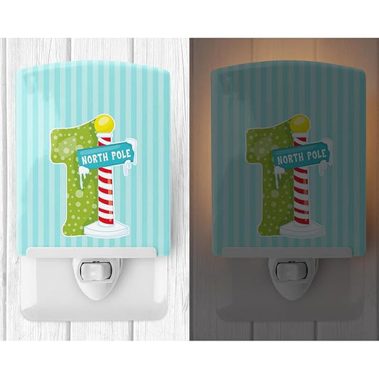 Caroline's Treasures BB8687CNL Christmas Month 1 Ceramic Night Light Compact, UL-Certified, Ideal for Bedroom, Bathroom, Nursery, Hallway, Kitchen, 6x4x3, Multicolor