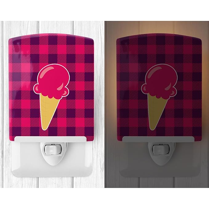Caroline's Treasures BB8637CNL Backyard BBQ Ice Cream Ceramic Night Light Compact, UL-Certified, Ideal for Bedroom, Bathroom, Nursery, Hallway, Kitchen, 6x4x3, Multicolor