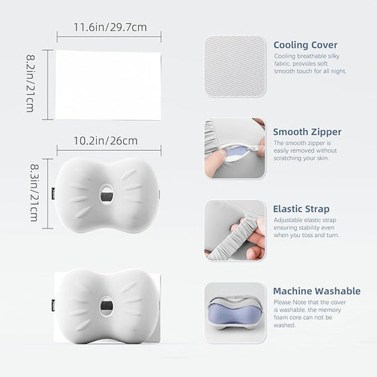 Knee Pillow for Side Sleepers - Memory Foam Leg Pillow for Side Sleeping - Comfortable Soft Side Sleeper Leg Positioner Pillows for Pregnancy, Hip Pain, Spine Alignment (Light Grey)