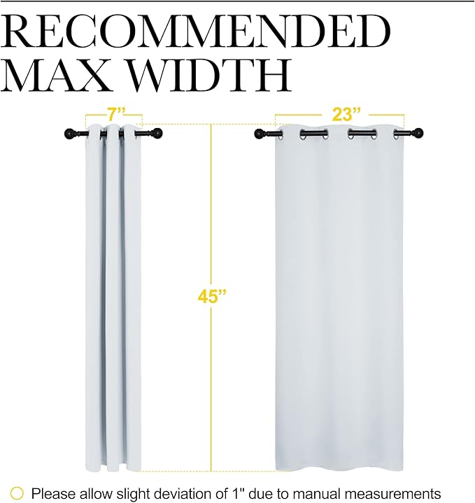 NICETOWN Room Darkening Draperies Curtains Panels, Window Treatment Thermal Insulated Grommet Room Darkening Curtains/Drapes for Bedroom (2 Panels, 29 by 45, Platinum-Greyish White)