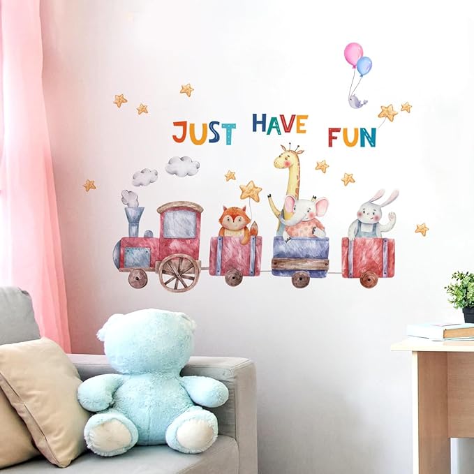 Fun & Colorful Wall Decal - 65cm/25.6in Finished Size, Includes 60x30cm Sheet & Bag Packaging for Easy Decorating