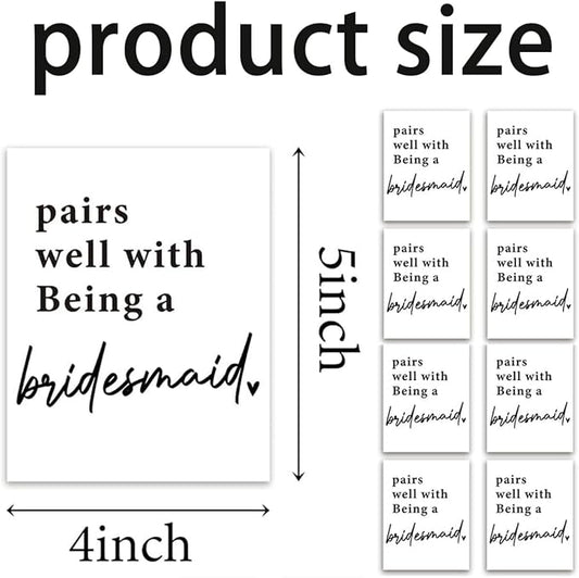 24Pcs Bridesmaid Wine Labels, Bridesmaid Maid of Honor Proposal Gifts Bridal Shower Gifts, Will You Be My Bridesmaid Wine Bottle Stickers, Pairs Well with being a Bridesmaid Wine Bottle Labels