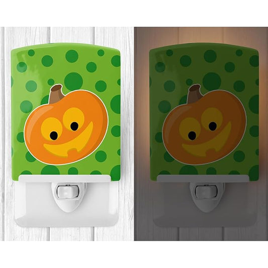 Caroline's Treasures BB9109CNL Halloween JackoLantern Ceramic Night Light Compact, UL-Certified, Ideal for Bedroom, Bathroom, Nursery, Hallway, Kitchen, 6x4x3, Multicolor