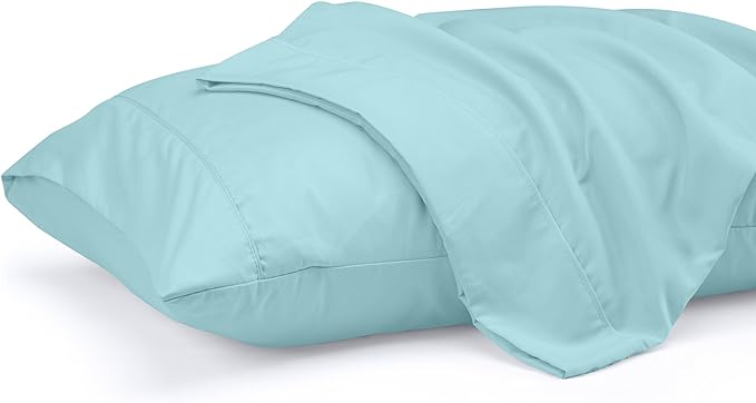 Utopia Bedding Standard Pillow Cases - 2 Pack - Envelope Closure - Soft Brushed Microfiber Fabric - Shrinkage and Fade Resistant Pillow Covers 20 X 26 Inches (Standard, Spa Blue)