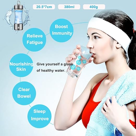 Hydrogen Water Bottle with PEM SPE Technology, Portable Hydrogen Water Bottle Generator, Hydrogen Water Machine for Home, Travel, Work, Gym, Outdoor, Healthy Lifestyle