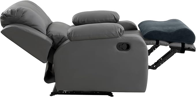 HOMBYS Extra Large Recliner Leg Pillow, Memory Foam Foot Rest Cushion Wave Shape Recliner Footrest Extender, Multi Purpose Back & Lumbar Support Pillow for Recliner, Bed, Sofa Couch,Grey