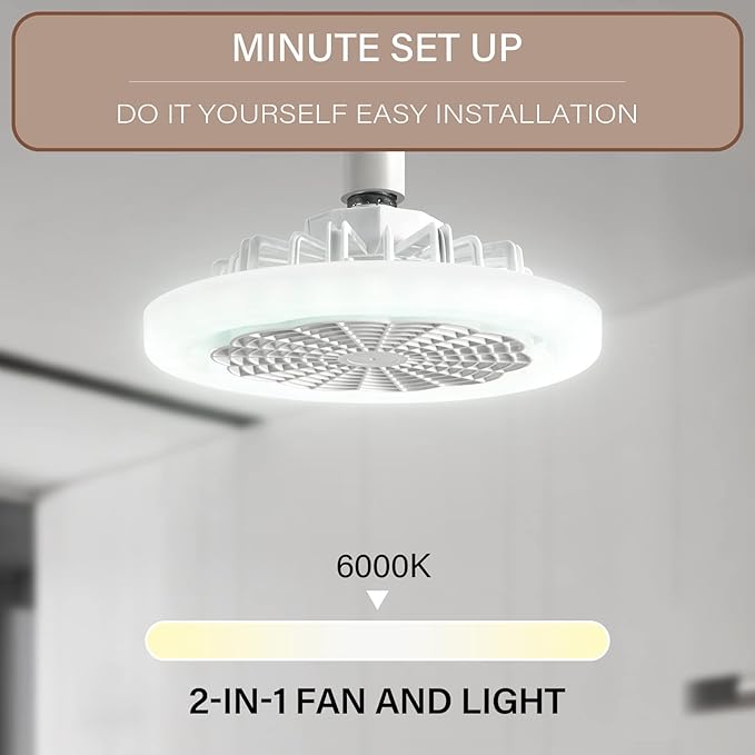 HMcf021 10Inch Enclosed Ceiling Fan with Light