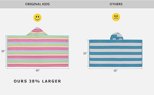 Hooded Bath Towel Wrap - 100% Cotton Terry Large Oversized Hooded Kids Towel - Toddler Shower Pool Beach Towel - Super Soft Plush Absorbent Quick Dry Easy Care Gift - 30x60 - Pink Multi