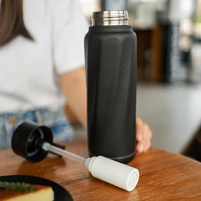PureSip Vita Smart Water Bottle: BPA-Free Insulated Stainless Steel Bottle, Bluetooth Intake Smart Tracker & Reminder to Drink with Filter & Straw, Ideal Gift for Dad (18 oz)