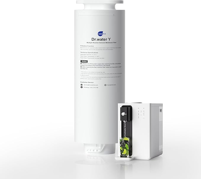 WaterFirstยฎ Replacement Filters for Dr.water Y Countertop Reverse Osmosis System, BPA-Free, 1 Piece, 12-Month Filter Lifespan โ Compatible with Dr.water Y