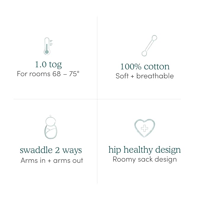 aden + anais Easy Swaddle Wrap, Newborn Wearable Swaddle Blanket, Adjustable Fasteners, 100% Cotton, 3 Pack, 0-3 Months, On Safari