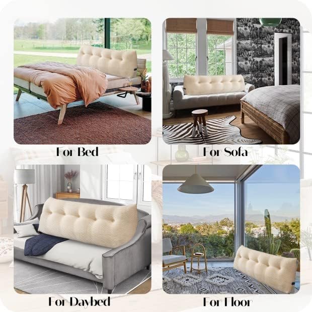 Large Bolster Triangular Headboard Wedge Backrest Positioning Support Bed Rest Reading Pillows Headboard Wedge Pillows for Day Bed Bunk Bed with Removable Cover