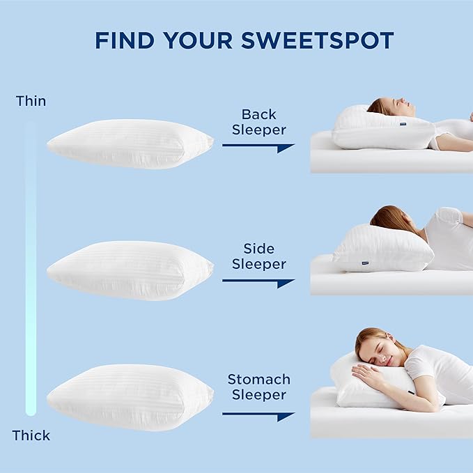 Bedsure Pillows Set of 2 - Fluffy & Soft Adjustable Layer Queen Pillows with Cotton Cover, Luxury Bed Pillows for Sleeping, Firm Pillows for Side, Back, Stomach Sleepers (1, King)