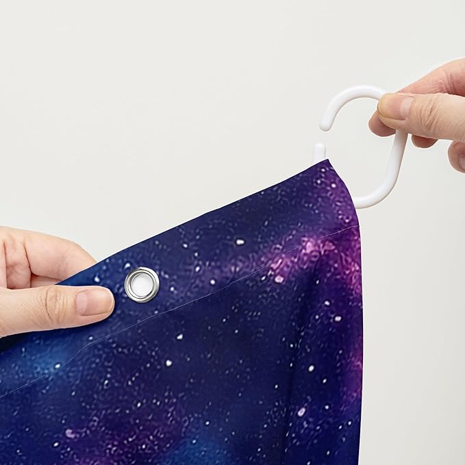 AILONEN Blue Butterfly Shower Curtain 36" W*72" H,Mystic Galaxy Earth Starry Bathroom Decor,Modern Floral Butterfly Bath Curtain Polyester Waterproof Bathroom Curtain with 12 Hooks