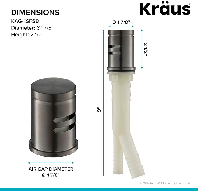 Kraus KPF-1610MBSB-KAG-1SFSB Bolden Single Handle 18-Inch Commercial Kitchen Faucet with Air Gap, Matte Black/Black Stainless Steel