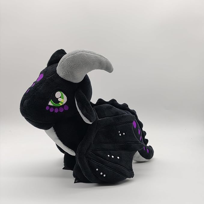 Wings of Fire Dragon Plush Toy Rainwing Dragon Stuffed Animals Pterosaur Plush Flying Dragon Pillow Plushies Gifts for Fans Kids Boys Girls (Nightwing)