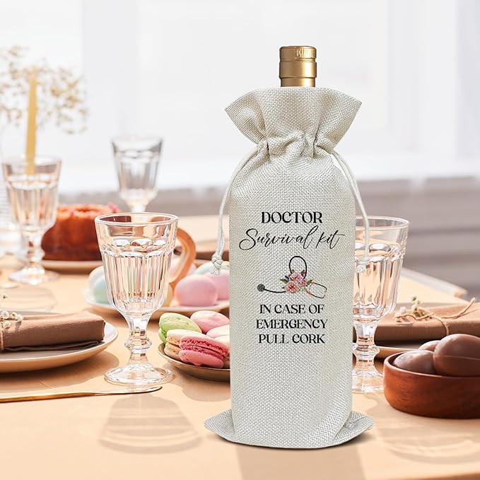 Doctor Appreciation Gifts for Women, Thank You Gifts for Doctors Coworker Colleague Pharmacy Graduation Gifts for Sister Daughter Thanksgiving Gifts Wine Bag Party Favor Decoration Supplies /25