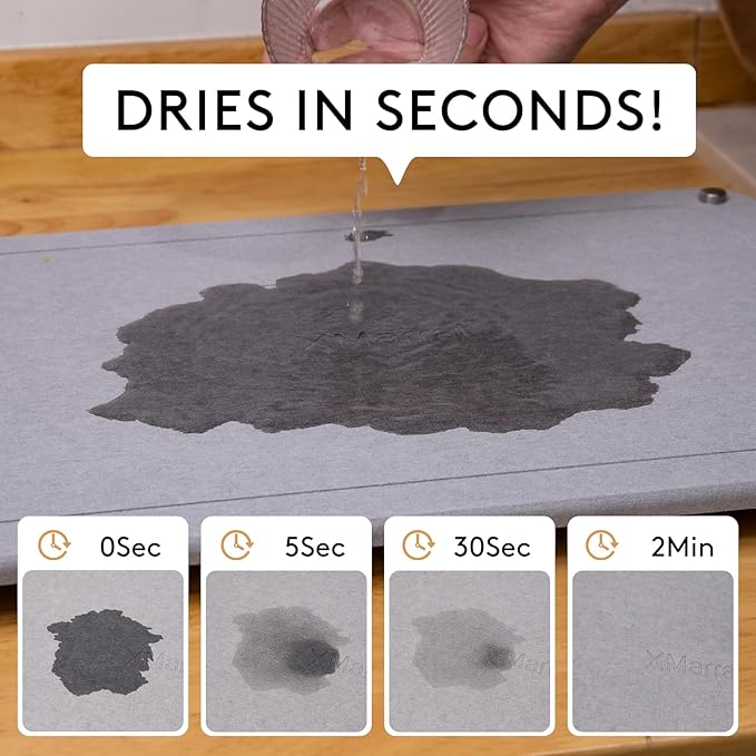 Stone Drying Mat for Kitchen Counter 15.7" x 11.8" Light Gray, Quick Dry Stone Dish Drying Mat with Legs, Drying Stone for Kitchen Counter Fits Various Dish Racks, Zero Rust Dish Drying Stone