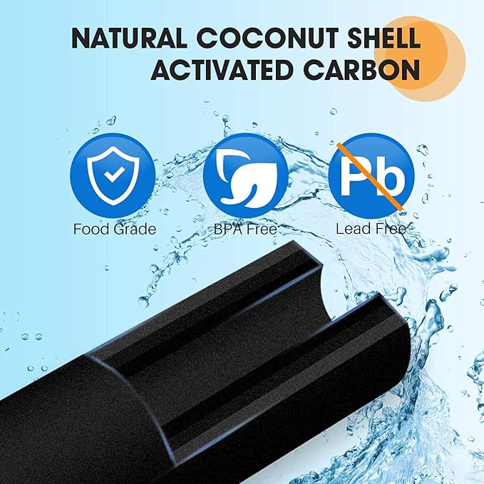 PUREPLUS 5 Micron 10" x 4.5" Whole House Coconut Shell Activated Carbon Water Filter Replacement Cartridge for Dupont WFHDC8001, CB-BB-10, GE FXHTC, GXWH40L, GXWH35F, GNWH38S, CTO10BB, 2PACK