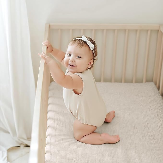 Lulu moon Muslin Crib Sheets - Fitted Crib Mattress Sheets for Boys and Girl - 28"x 52", 2 Pack