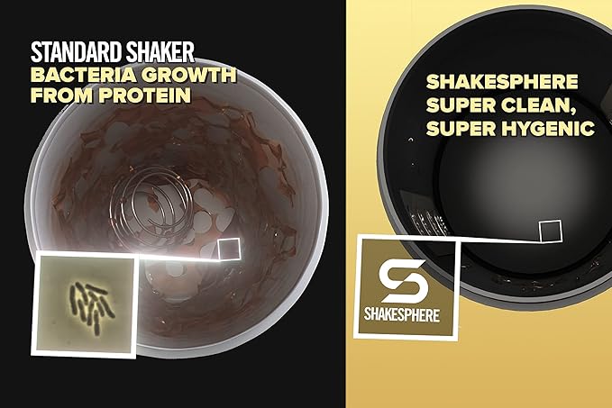 SHAKESPHERE Tumbler Cooler Shaker - Protein Shaker Bottle and Smoothie Cup, 24 oz - Bladeless Blender Cup Purees Raw Fruit with No Blending Ball – Powder Mixer for Pre Workout Gym (Ombre Pink)