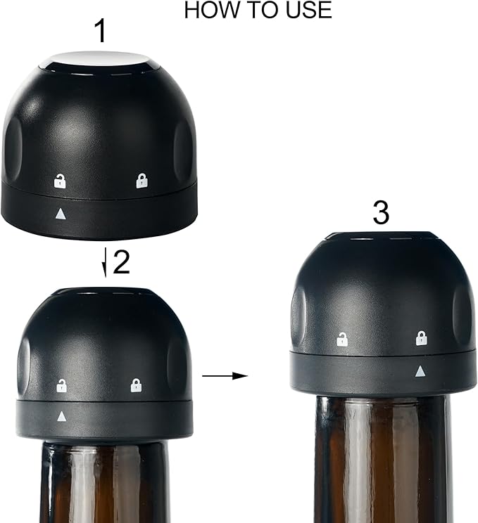 6PCS Wine Bottle Stoppers,4PCS wine stoppers+2PCS champagne stoppers,Wine Preserver, Wine Accessories, Black Silicone Small Wine Bottle Stoppers Corks
