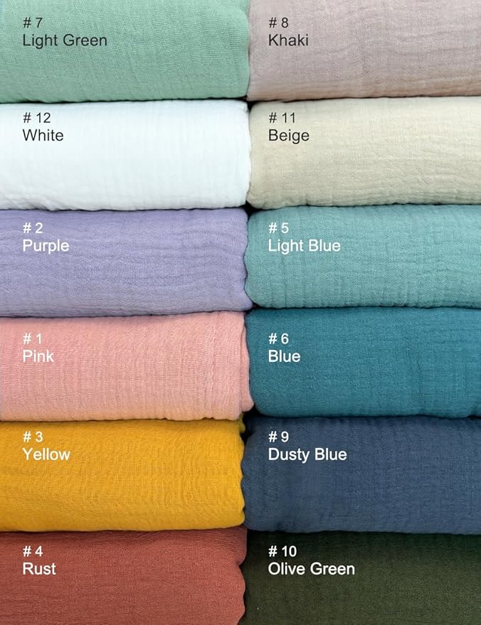Sage Green Muslin Crib Sheets 28" x 52", 100% Cotton Baby Crib Sheet Neutral, Fitted Crib Mattress Sheets for Boy, Girl (46C-07)