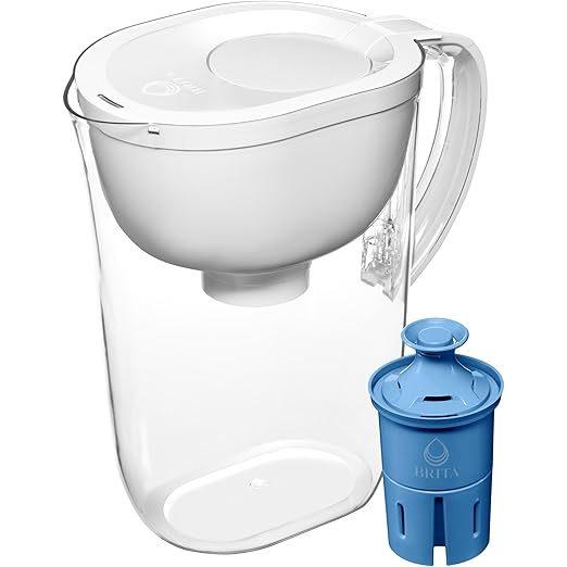 Brita Everyday Elite Water Filter Pitcher with SmartLight Filter Change Indicator, BPA-Free, Reduces 99% of Lead, Lasts Six Months, Includes 1 Filter, Large - 10-Cup, White