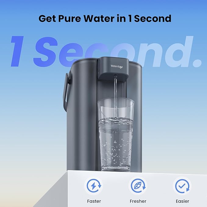 Waterdrop Electric Water Filter Pitcher, Dispenser, 200-Gallon Water Purifier, NSF/ANSI 401&53&42&372, Reduce PFAS, Lead, Chlorine, 15-Cup, Blue, with 1 Filter, ππ¨ππ¬ π§π¨π ππ¨π°ππ« πππ