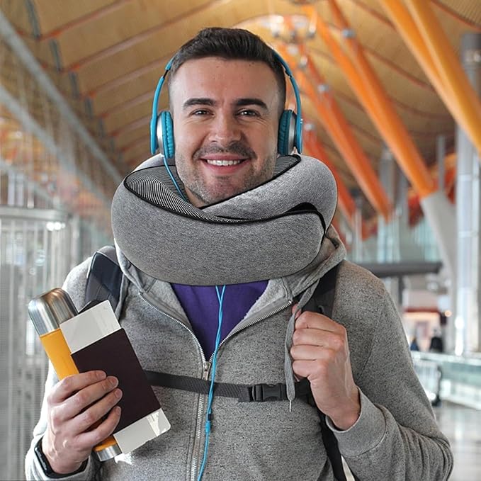 Travel Pillow - 2024 New Travel Neck Pillow, Memory Foam Travel Pillow, Memory Foam Travel Neck Pillow for Airplanes, Travel Neck Pillow, Foam Travel Pillow (with Storage Bag)