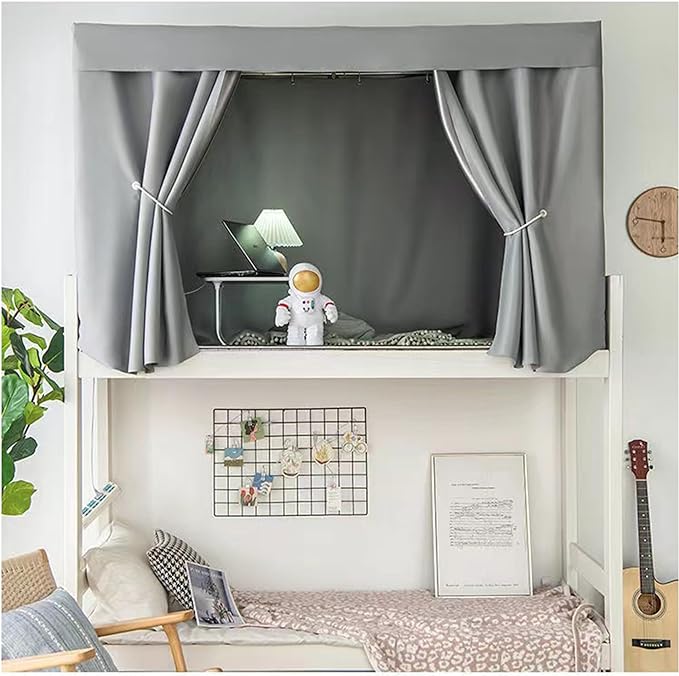 Dorm Home Solid Thicken Bunk Blackout Bed Curtains Cloth Bed Canopy Students Single Sleeper,2panels