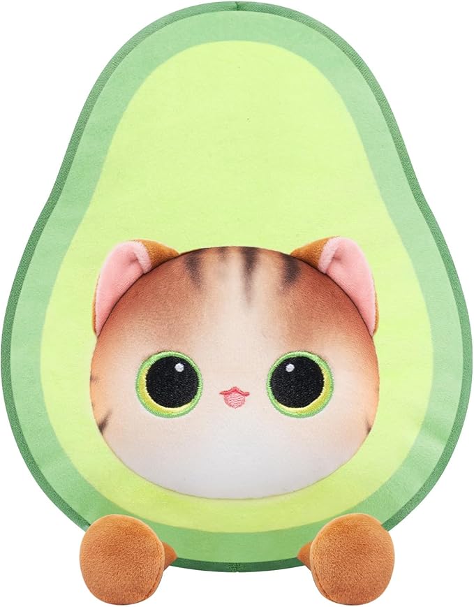 Stuffed Animal Plushie Toy, Cute Cat Plush Stuffed Pillow, Avocado Stuffy Toy Plush Pillow Birthday Toy for Kids & Adults
