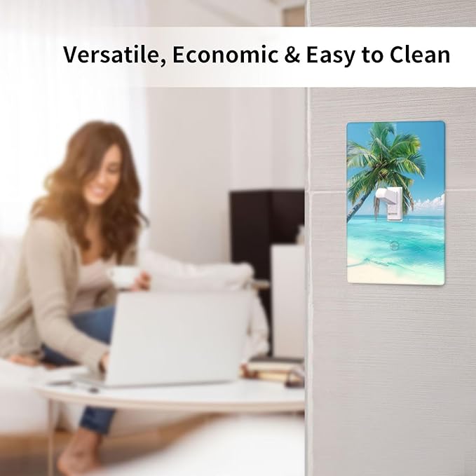 Beach Palm Tree Funny Plastic Wall Plate Decorative Single Toggle Light Switch Cover For Women Girls Bedroom Kitchen Living Room