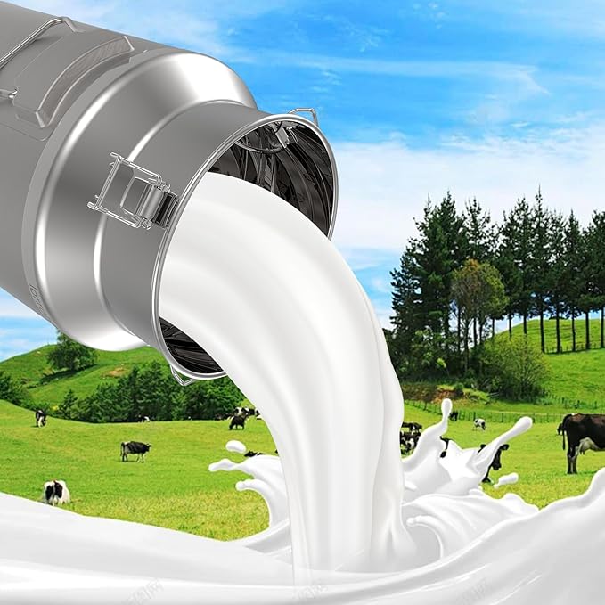 Milk Can, 304 Stainless Steel 28 Liter Milk Can, Milk Bucket Wine Pail Bucket with Spigot, 6.6 Gallon Milk Can with Sealed Lid and Stainless Steel Ladle Sealed Lid Heavy Duty for Milk Can.