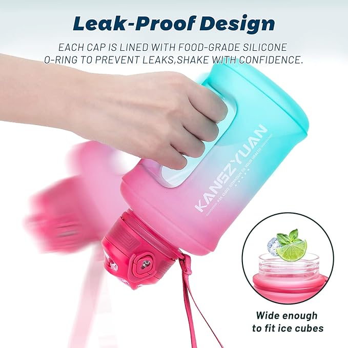 Mini Gallon Kids Water Bottle - 23oz, Small Durable for School, BPA-Free, Tritan, Leak-Proof, Wide-Mouth, Sports, & Outdoors - Designs for Boys & Girls (Pink)