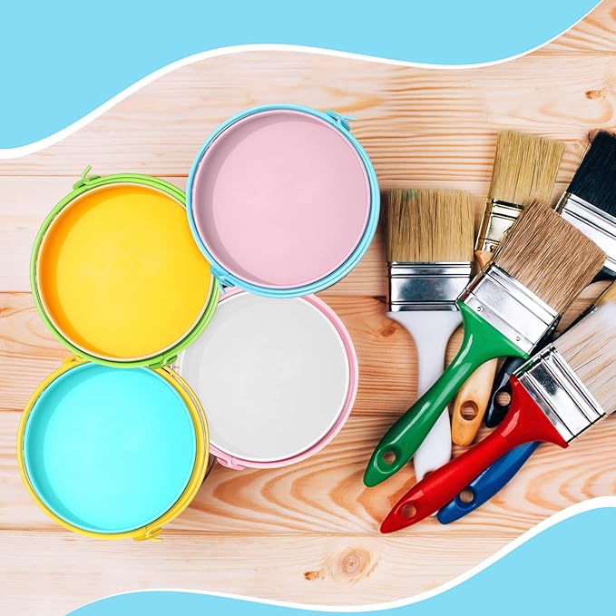 Therwen 24 Pieces Small Metal Buckets with Handle Colored Galvanized Bucket Round Metal Pail for Kids Classroom Candy Crafts,Utensils, Vase Party Favor(5.71 Inch,with Handle)