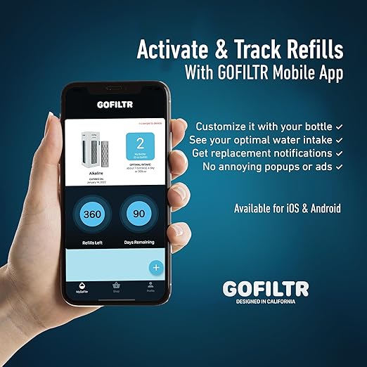 GOFILTR Alkaline Water Infuser (Original 2 Pack) 9.5 pH + Electrolytes for Any Water Bottle/Small Pitcher, 750 Refills / 3 Months, 2 Ionized Mineral Water Infusers