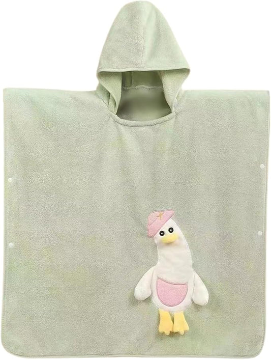 Toddler Beach Towel with Hood Kids Waffle Swim Cover Up Bath Towel Surf Poncho Boys Girls Hooded Beach Towel (C Green, One Size)