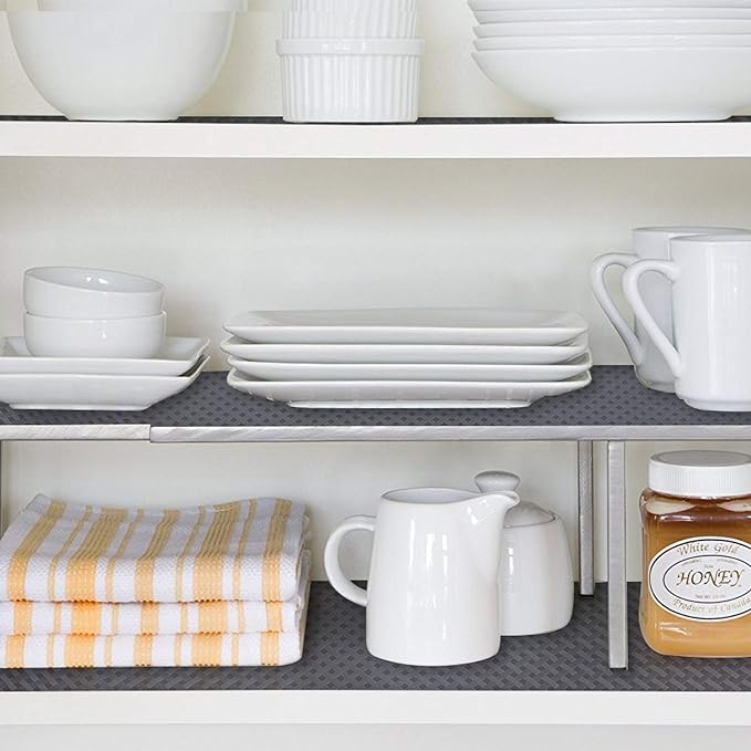 HooTown Shelf Liner Kitchen Cabinet Drawer Mats 23.6 Inch Wide x 78.7 Inch Long, Non Slip EVA Plastic Water Resistant Pad for Bathroom Drawers,Shoe Shelves, Under Sink, Gray