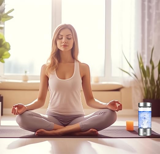 Hydrogen Water Bottle, New Portable Hydrogen Water Ion Generator, Hydrogen-Rich Water Health Cup.for Family Travel Office Gifts (Silver)