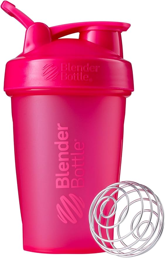 BlenderBottle Classic Shaker Bottle Perfect for Protein Shakes and Pre Workout, 20-Ounce, Pink