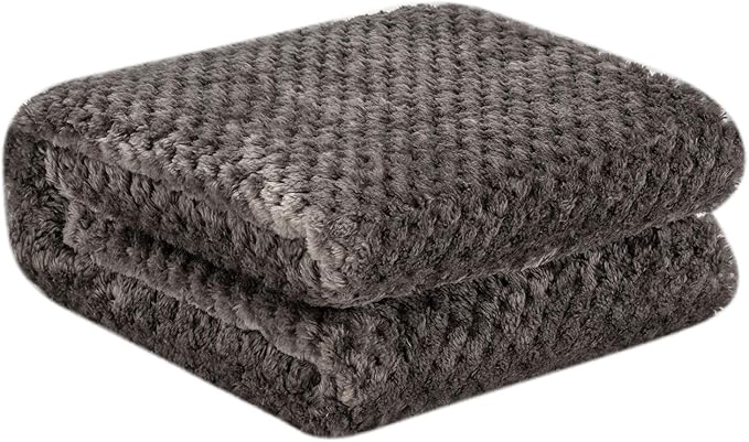Fuzzy Throw Blanket, Plush Fleece Blankets for adults, Toddler, boys and Girls, Warm Soft Blankets and Throws for Bed, Couch, Sofa, Travel and Outdoor, Camping (Throw(50"x70"), L-Eagle Grey)
