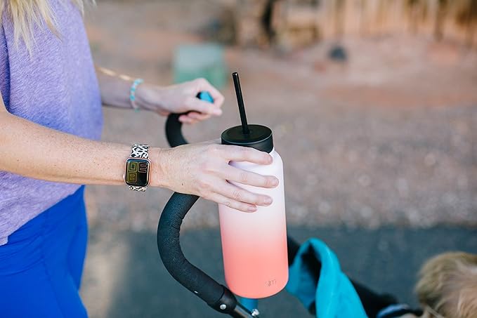 Simple Modern Wide Mouth Lid Leak Proof Straw Chug Handle Flip Fits Summit Water Bottles and Hydro Flask, Tumbler Style, Seaside