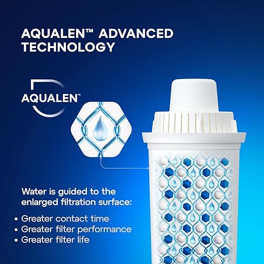 AQUAPHOR Ideal 7-Cup Water Filter Pitcher - Black with 1 x B15 Filter - Fits in The Fridge Door - Reduces Limescale and Chlorine - Ideal for Seven Cups