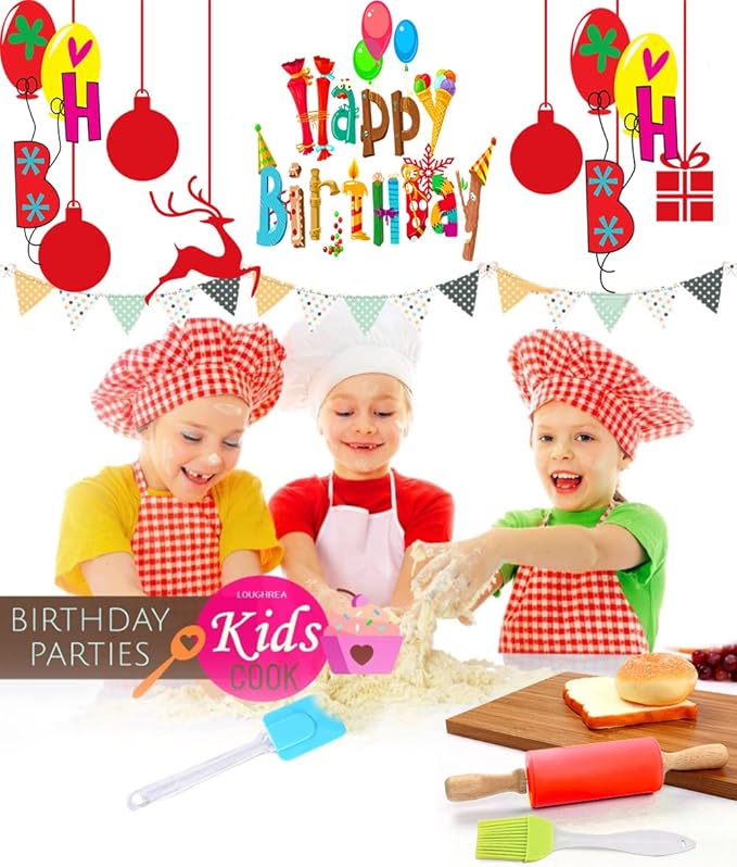 Real Baking Set Pastry Cooking Kit Supplies Includes Apron,Chef Hat,Oven Mitt,Rolling Pin,Real Baking Tools and Recipes Great Gift for Curious Beginners