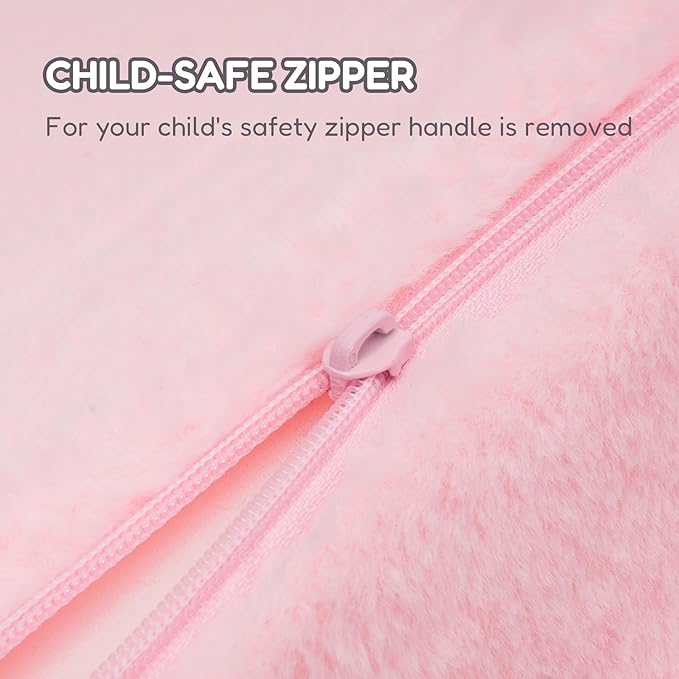 Kids Sofa Chair for Toddler, 2-in-1 Folding Soft Baby Couch with Removable Cover, Comfy Plush Children's Recliner, Convertible Floor Sofa Bed to Lounger for Girls Boys Age 1-3,Cat Pink