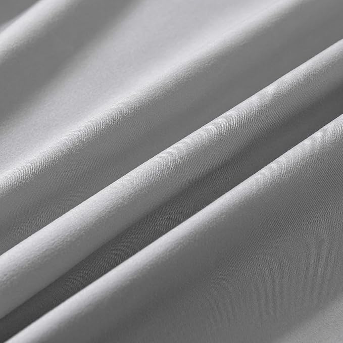 Bed Skirt Full Size Ruffled Bed Skirts with Split Corners, 12 Inch Drop Dust Ruffle Bed Skirt with Platform, Light Gray