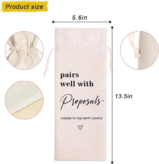 Maydvdv Engagement Wine Bag|Engagement Gifts for Her|Engagement Gift Ideas|Engagement Party Gifts for Couples|Wine Bag Decor Wine Bag(11MA05)