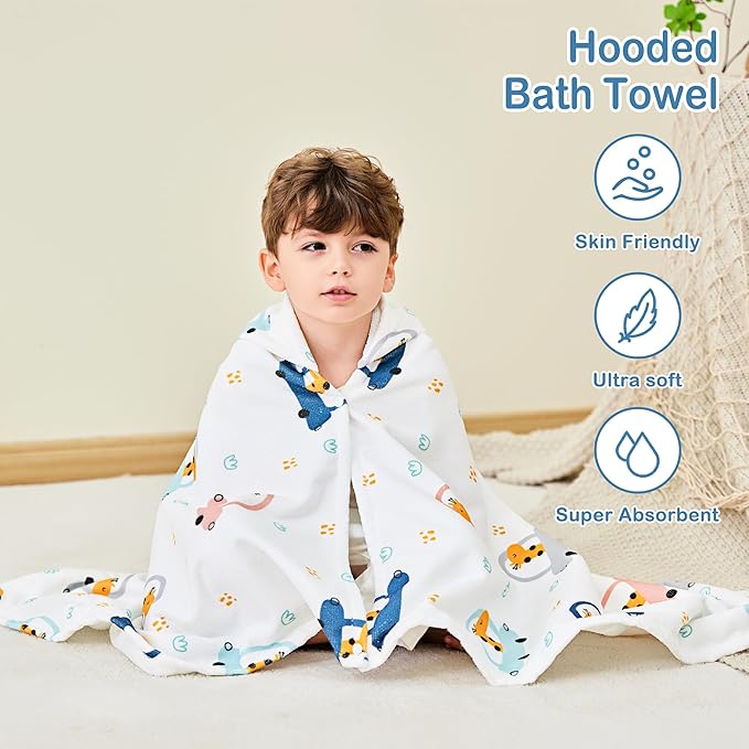 Kids Bath Hooded Towels, Kids Beach Towel for Boys Girls Super Soft and Absorbent, Beach | Pool | Bath | Swim Towels for Baby Kids Ages 0-8, 30X50 in, Giraffe