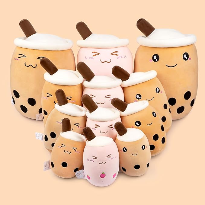 Niuniu Daddy Large Boba Tea Stuffed Animals, 24 + inch Jumbo Boba Plush, Cute Bubble Tea Plushie, Brown